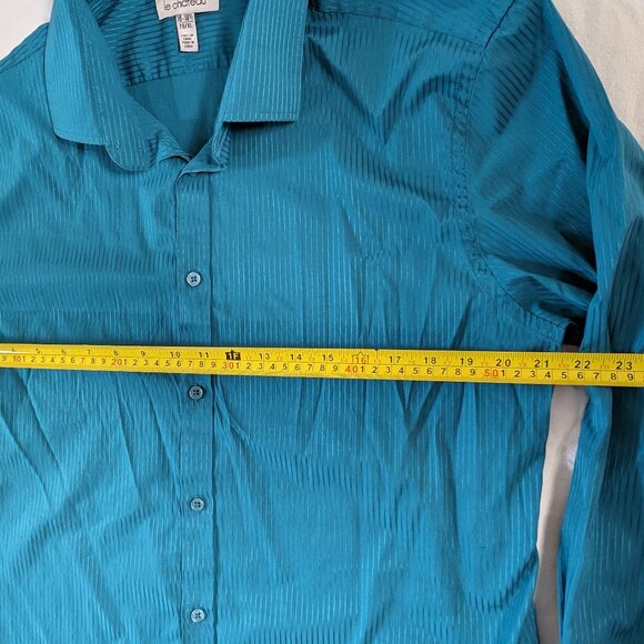 LE CHATEAU MEN'S BUTTON UP FRONT DRESS CASUAL LONG SLEEVE SHIRT SIZE XL 18 STYLE - Picture 15 of 16